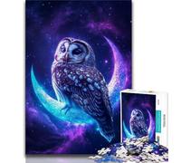 Owl on The Moon 1000 Piece Jigsaw Puzzles for Adults,Challenging Game Gifts for Is Ideal As A Gift for The Whole Family 50x75cm