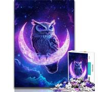 Owl on The Moon 1000 Piece Jigsaw Puzzles for Teenagers,Learning Educational Toy for Is Ideal As A Gift for The Whole Family 50x75cm