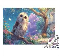 Owl on Tree Branch Jigsaw Puzzles for Adults,1000 Pieces Wildlife Challenging Puzzle, Home Decoration Great Gift for Adults 70x50cm/1000pcs