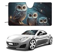 Owl on Tree Car Windshield Sun Shade Keep Car Interior Cool 55"x30" Folding Front Window Sun Shade, Heat Shield for SUV, Truck, Blocks UV