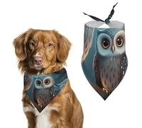 Owl on Tree Dog Bandanas for Feeding Grooming, Triangle Pet Bibs for Cats & Dogs Washable Fashion Pets Scarf for Party Travel 27.6 X 11.8 Inch