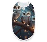 Owl on Tree Dog Shirt Quick Dry Breathable Pet T-Shirt Soft Stretchy Sleeveless Vest Dog Apparel M