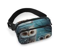 Owl on Tree Fanny Pack for Women, Personalized Waist Bag with Multi-Pockets for Men, Belt Bag for Travel, Crossbody Bags with Zipper, Adjustable Bum Bags for Running