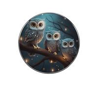 Owl on Tree Fridge Sticker Funny Fridge Magnets Novelty Round Fridge Magnets Reusable for Whiteboard, Locker, Kitchen, Office- Strong Decor Magnetic Stickers