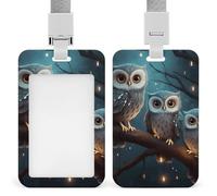 Owl on Tree ID Badge Holder with Lanyard ID Holder