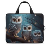 Owl on Tree Printed Laptop Case 15 Inch Laptop Bag Laptop Sleeve Water Resistant Computer Case Laptop Carrying Case Protective Laptop Handbag Bag Bussiness Carrying Handbag, Owl on Tree, 15*11*0.6 in