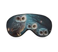 Owl on Tree Sleep Mask for Women Men, Soft Eye Mask with Adjustable Strap for Sleeping, Light Blocking Travel Blindfold for Nap Comfortable Eye Cover for Home Office