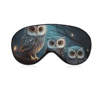 Owl on Tree Sleep Mask Light Block-Out Eye Mask for Side Sleeper Pressure-Free Soft Night Blindfold with Adjustable Strap Breathable Sleep Eye Cover for Travel