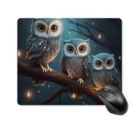Owl on Tree Square Mouse Pad Portable Computer Mousepad with Non-Slip Rubber Base 18 * 22cm Ultra-Thin Gaming Mouse Mat for Computer Laptop Office Desk Accessories