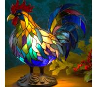 (Owl, One size) Animal Table Lamp Stained Glass Stained Night Light Retro Desk Lamps Home Decor