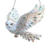 Owl Ornament Elegant Acrylic Hand Painted Shiny Decoration