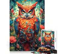 Owl Ornament Portrait Jigsaw Puzzles for Adults 1000 Pieces Brain Workout Toy Relaxing Fun Art Assembly (38x52cm)