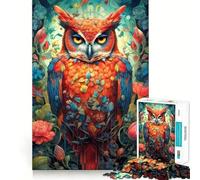 Owl Ornament Portrait Jigsaw Puzzles for Adults 1000 Pieces Brain Workout Toy Relaxing Fun Art Assembly (38x52cm)