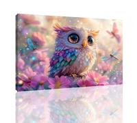 Owl Paint by Numbers for Adults with Frame, Flowers Paint by Number Canvas Kits with Acrylic Paints Brushes, Hobbies for Adults Women DIY Oil Painting Kits for Home Wall Decor Gifts 24x32 inch,kk-923