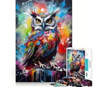 Owl Painting Bird Poster Jigsaw Puzzles for Adults1000 Piece Strengthen Memory Home Activity Clean Edge Festive Gift (38x26cm)