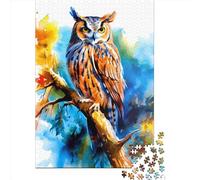 Owl Paper 1000 Pieces Jigsaw Puzzle for Adults Creative Rectangular Puzzle Brain Exercise Challenge Game 1000pcs (38x26cm)