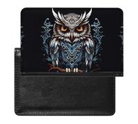 Owl Passport Holder & Travel Wallet Passport Cover Protector Essentials with Credit Card Slots