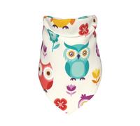 Owl Pattern,Bib Scarf Triangle Hood Adjustable Pet Scarf Washable Hood Suitable for Small, Medium and Large Dogs and Cats