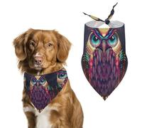 Owl Pattern Dog Bandana Washable & Adjustable Triangle Scarf, Breathable Pet Scarf for Small Medium Large Pets, Cute Fashion Pet Accessory