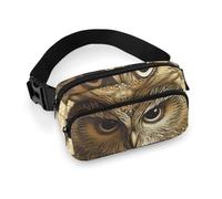 Owl Pattern Fanny Packs with Zipper, Personalized Waist Bags with Multiple Pockets, Adjustable Sling Bag for Travel, Waterproof Belt Bag, Crossbody Bags