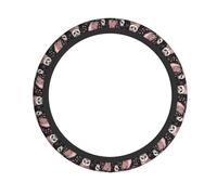 Owl Pattern Printed Steering Wheel Cover Elastic Stretch Car Wheel Wrap Breathable Non-Slip Steering Wheel Protector for Car Truck SUV