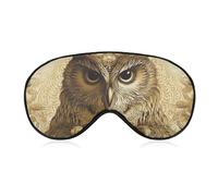 Owl Pattern Sleep Mask Comfort Travel Eye Masks with Adjustable Elastic Strap Soft Funny Block Light Sleep Eye Cover for Side Sleeper for Nap Men Women Gift