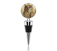 Owl Pattern Wine Stopper Zinc Alloy Beverage Bottle Stopper Reusable Leak Proof Wine Cork Cute Champagne Saver Decorative Bottle Sealer Plug Gift for Men Women