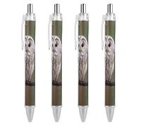 Owl Perched on A Branch Ballpoint Pens 0.5mm Fine Black Ink Retractable Writing Rollerball Pen for Home Office