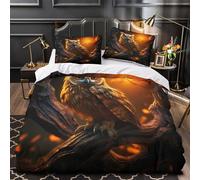 Owl Perched Quilt Cover 3D Design Printed Hypoallergenic 3 Pcs Bedding Set Zipper Night Fantasy Art_1 Duvet Cover Super Soft Anti-allergic for Kids Girls Boys Adults Women Teens Single（135x200cm）