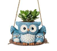 Owl Planter For Indoor Plants - Novelty Animal Planter Pot | Cute Animal Shaped | Waterproof Cute Drainage Resin Creative Vase | Whimsical Plant Pot For Home Workplace Garden Desk Shelf