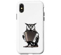 Owl Playing Accordion Folk Music Lover Case for iPhone X/XS