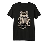 Owl Playing Accordion Folk Music Lover Premium T-Shirt