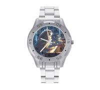 Owl Playing The Piano Watches for Men Business Dress Watch Analog Quartz Wristwatch Stainless Steel Band