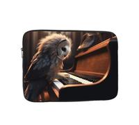 Owl Plays Piano Laptop Sleeve for Women Men, 13 Inch Waterproof Laptop Bag Lightweight Notebook Computer Cover Bag