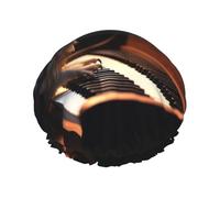 Owl Plays Piano Shower Cap for Women Men Large Reusable Shower Bonnet Double-Layer Waterproof Bath Caps Elastic Band Hair Hat for All Hairstyles, Travel-Friendly