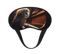 Owl Plays Piano Sleep Mask for Side Sleepers: Blackout Eye Masks for Sleeping - Soft Breathable Soft Eye Shade Cover for Travel - Adjustable Night Blindfold for Men Women Gifts