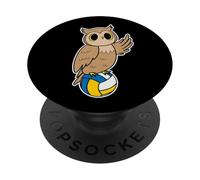 Owl plays Volleyball PopSockets Adhesive PopGrip