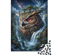 Owl Premium 1000 Pieces Thick Cardboard Puzzle Forest Waterfall for Older Children 12+ Anxiety Relief Indoor Activity 70x50cm/1000pcs