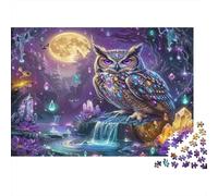 Owl Premium 1000 Pieces Thick Cardboard Puzzle Magical Forest for Older Children 12+ Anxiety Relief Indoor Activity 70x50cm/1000pcs