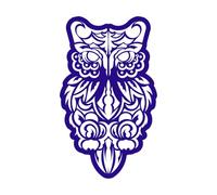owl Print in Boho Style Isolated Good Fine Carving Decals 57.6x96cm Window Decals DarkBlue