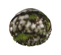 Owl Print Premium Double Layer Shower Cap For Women With Reusable Shower Cap For Hair - Waterproof Plastic Cap - Shower Caps For Long, Short And Curly Hairs