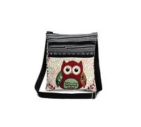 Owl Printed Canvas Crossbody Bag for Women - Bohemian Shoulder Bag with Zipper, Multi-Purpose Hobo Purse for Daily Use & Shopping, Lightweight Messenger Satchel (Style2)