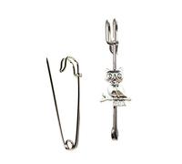 Owl PT43 Tibetan Silver Scarf , Brooch and Kilt Pin Pewter 3" 7.5 cm POSTED BY US GIFTS FOR ALL 2016 FROM DERBYSHIRE UK