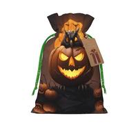 Owl Pumpkin Happy Halloween 1 Print Drawstring Pouch For Gifts,Reusable Adorable Gift Bags,Perfect For Jewelry And More