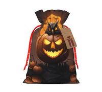 Owl Pumpkin Happy Halloween 1 Print Drawstring Pouch For Gifts,Reusable Adorable Gift Bags,Perfect For Jewelry And More