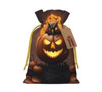 Owl Pumpkin Happy Halloween 1 Print Drawstring Pouch For Gifts,Reusable Adorable Gift Bags,Perfect For Jewelry And More