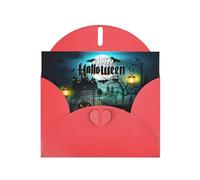 Owl Pumpkin Happy Halloween Pearl Paper Holiday Greeting Card With Envelopes Weddings Party Birthday Invitations Wishes