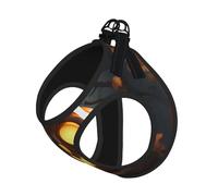 Owl Pumpkin Happy Halloween Print Harness Leash Set For Cat And Small Dog, Adjustable, Reflective, And Escape-Proof Vest With Soft Breathable Mesh Lining