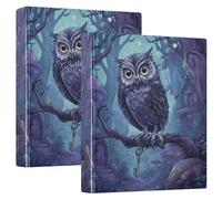 Owl Purple 3 Ring Binders 1.5 Inch Clear View Three Ring Binders Versatile Binder Fits 200 Sheets 2 Pack