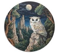 Owl Puzzle 1000 Piece Jigsaw Round Jigsaws Adults Kids Puzzles Impossible Challenging Puzzling Fun Creative Challenge 1000pcs (67.5x67.5cm)